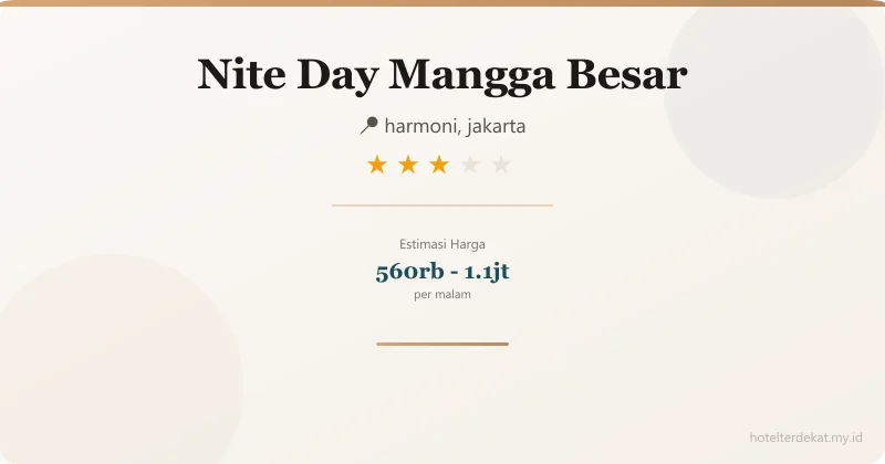 Nite Day  Mangga Besar - Hotel 3 bintang di harmoni, jakarta