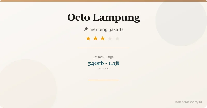 Octo  Lampung - Hotel 3 bintang di menteng, jakarta