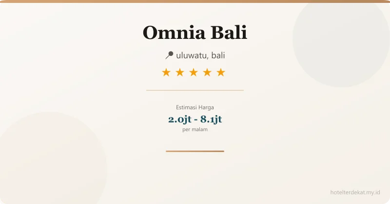 Omnia Bali - Hotel 5 bintang di uluwatu, bali