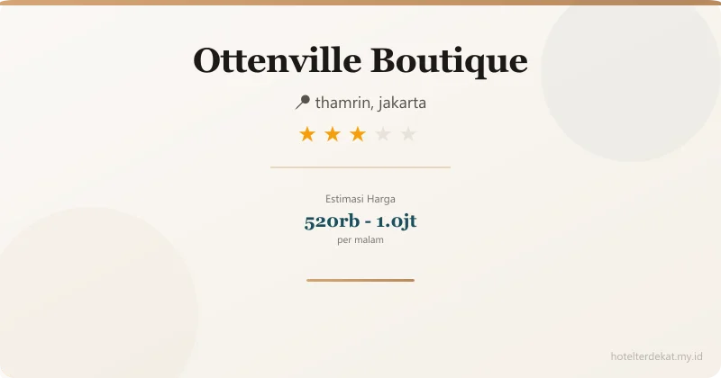 Ottenville Boutique - Hotel 3 bintang di thamrin, jakarta