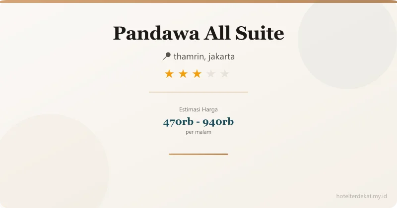 Pandawa All Suite - Hotel 3 bintang di thamrin, jakarta
