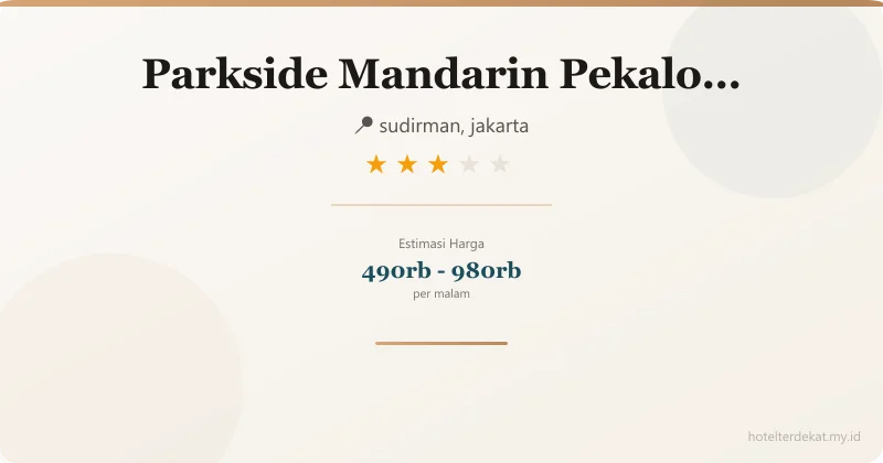 Parkside Mandarin  Pekalongan - Hotel 3 bintang di sudirman, jakarta