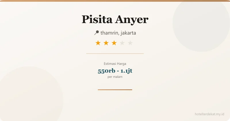 Pisita Anyer - Hotel 3 bintang di thamrin, jakarta
