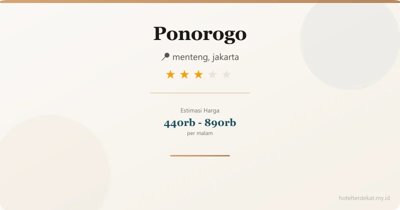 Ponorogo - Hotel 3 bintang di menteng, jakarta