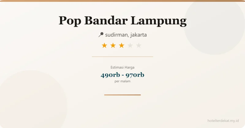 Pop Bandar Lampung - Hotel 3 bintang di sudirman, jakarta
