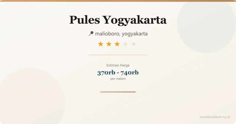Pules Yogyakarta - Hotel 3 bintang di malioboro, yogyakarta