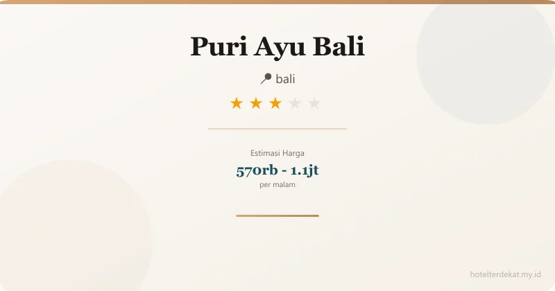 Puri Ayu Bali - Hotel 3 bintang di bali