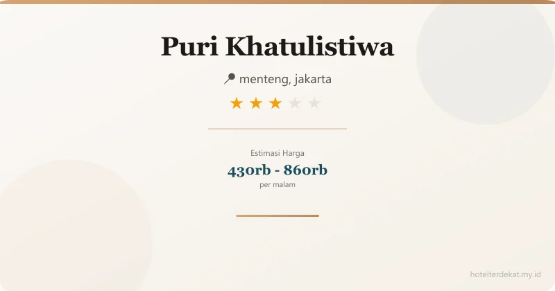 Puri Khatulistiwa - Hotel 3 bintang di menteng, jakarta