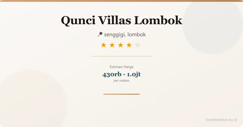 Qunci Villas Lombok - Hotel 4 bintang di senggigi, lombok