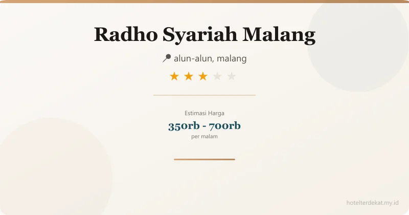 Radho Syariah Malang - Hotel 3 bintang di alun-alun, malang