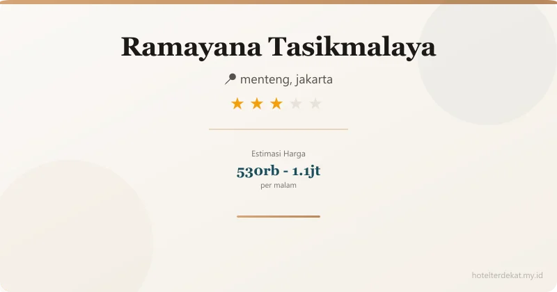 Ramayana Tasikmalaya - Hotel 3 bintang di menteng, jakarta