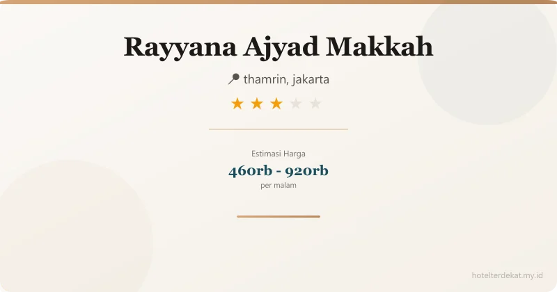 Rayyana Ajyad Makkah - Hotel 3 bintang di thamrin, jakarta