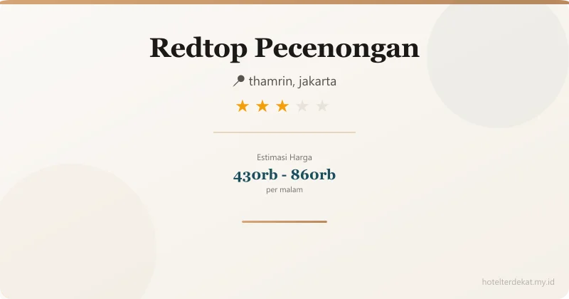 Redtop Pecenongan - Hotel 3 bintang di thamrin, jakarta