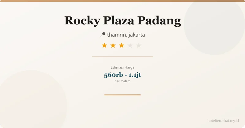 Rocky Plaza  Padang - Hotel 3 bintang di thamrin, jakarta