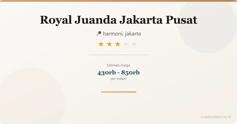 Royal Juanda Jakarta Pusat - Hotel 3 bintang di harmoni, jakarta