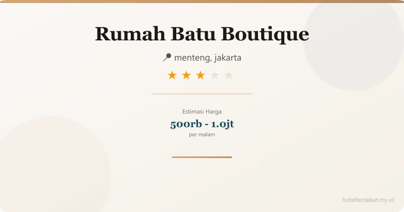 Rumah Batu Boutique - Hotel 3 bintang di menteng, jakarta