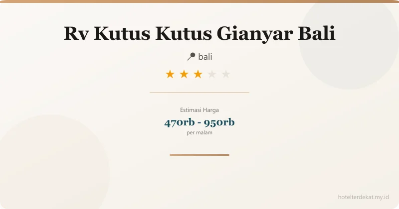 Rv  Kutus Kutus Gianyar Bali - Hotel 3 bintang di bali