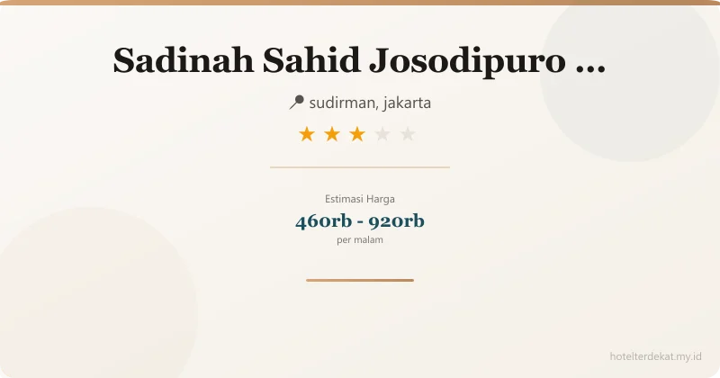 Sadinah Sahid Josodipuro  Kartasura - Hotel 3 bintang di sudirman, jakarta