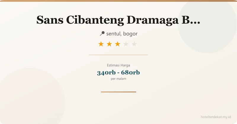 Sans  Cibanteng Dramaga Bogor - Hotel 3 bintang di sentul, bogor
