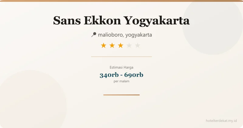 Sans  Ekkon Yogyakarta - Hotel 3 bintang di malioboro, yogyakarta