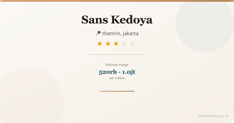 Sans  Kedoya - Hotel 3 bintang di thamrin, jakarta