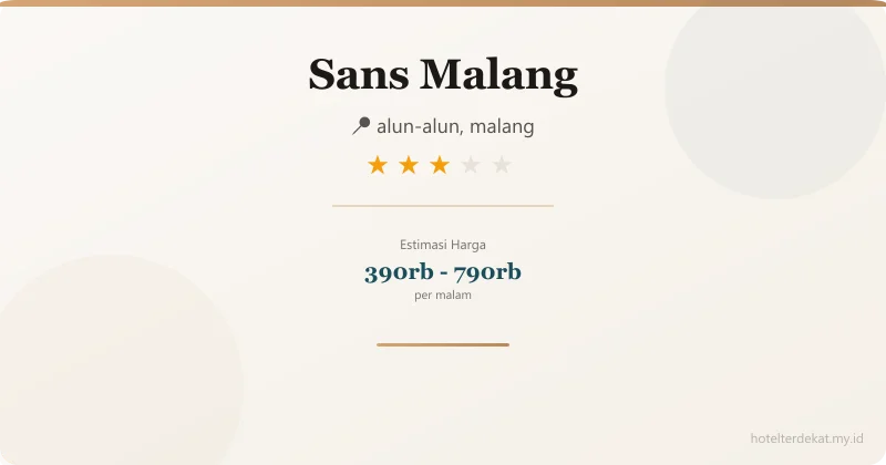 Sans  Malang - Hotel 3 bintang di alun-alun, malang