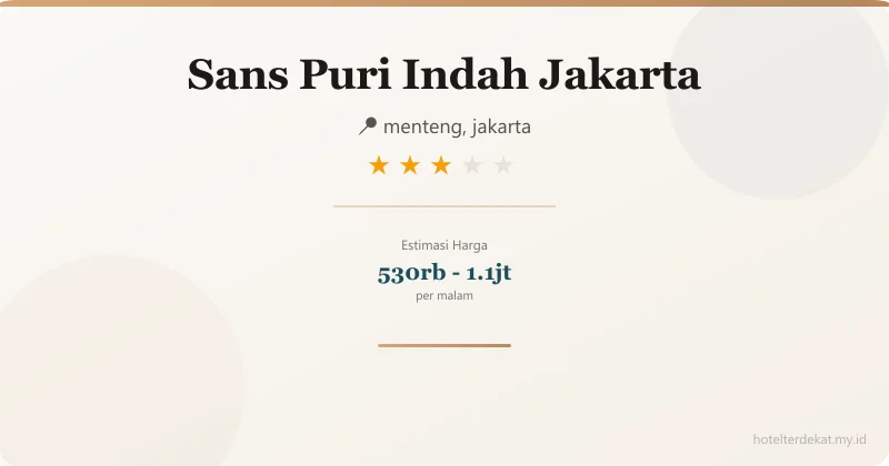 Sans  Puri Indah Jakarta - Hotel 3 bintang di menteng, jakarta