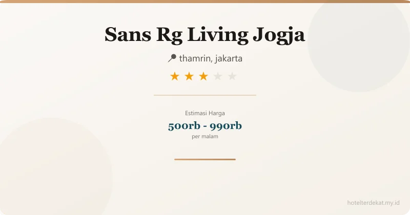 Sans  Rg Living Jogja - Hotel 3 bintang di thamrin, jakarta