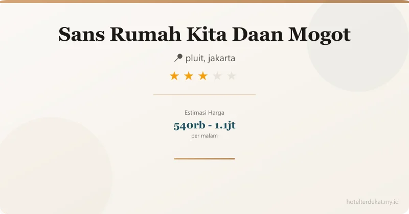 Sans  Rumah Kita Daan Mogot - Hotel 3 bintang di pluit, jakarta