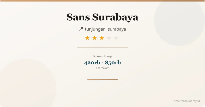Sans  Surabaya - Hotel 3 bintang di tunjungan, surabaya