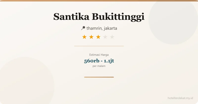 Santika Bukittinggi - Hotel 3 bintang di thamrin, jakarta