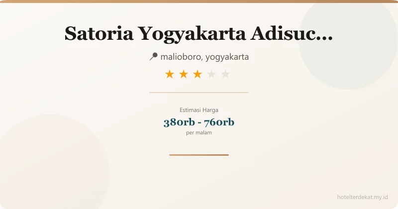 Satoria Yogyakarta Adisucipto - Hotel 3 bintang di malioboro, yogyakarta