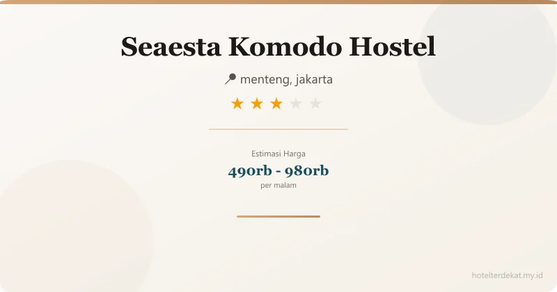 Seaesta Komodo Hostel - Hotel 3 bintang di menteng, jakarta