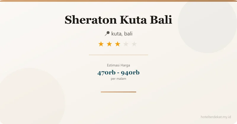 Sheraton Kuta Bali - Hotel 3 bintang di kuta, bali