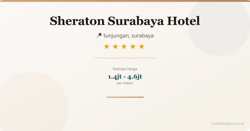 Sheraton Surabaya Hotel - Hotel 5 bintang di tunjungan, surabaya