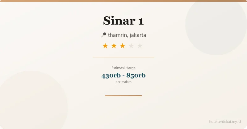 Sinar 1 - Hotel 3 bintang di thamrin, jakarta
