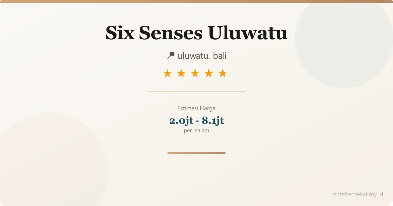 Six Senses Uluwatu - Hotel 5 bintang di uluwatu, bali