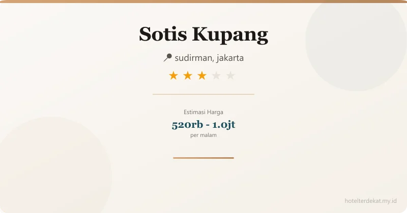 Sotis Kupang - Hotel 3 bintang di sudirman, jakarta