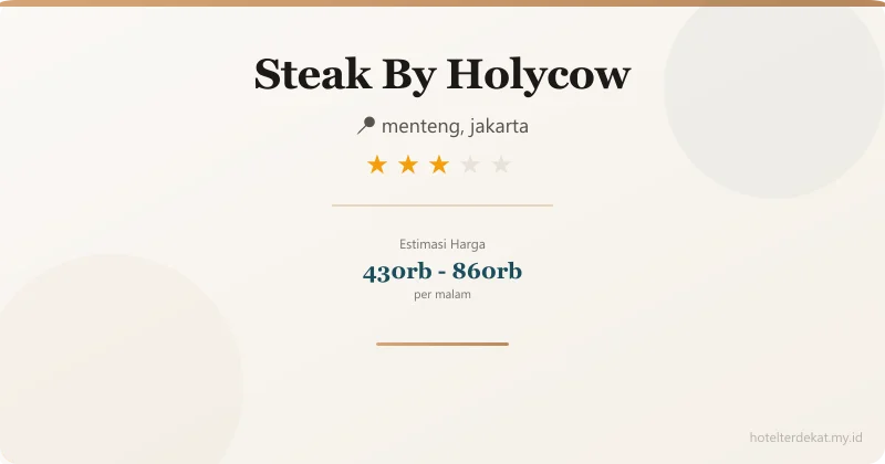 Steak  By Holycow - Hotel 3 bintang di menteng, jakarta