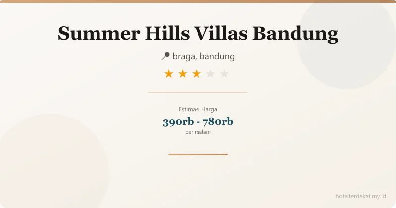Summer Hills Villas Bandung - Hotel 3 bintang di braga, bandung
