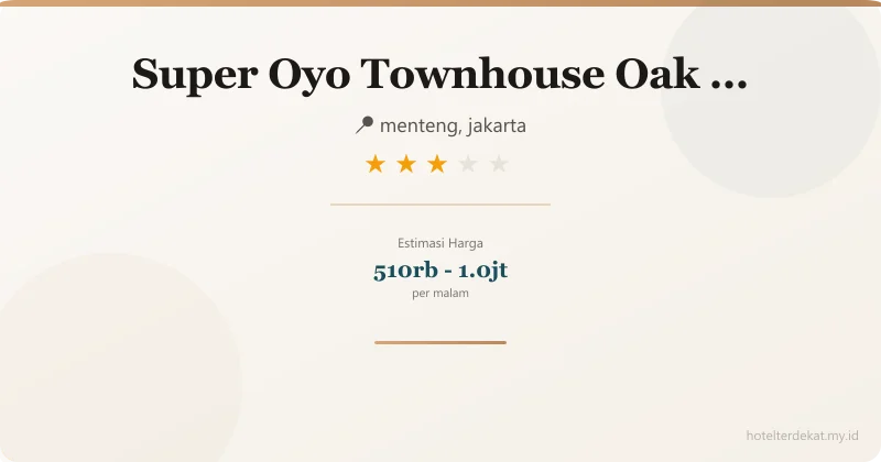 Super Oyo Townhouse Oak  Fiducia Pondok Gede - Hotel 3 bintang di menteng, jakarta