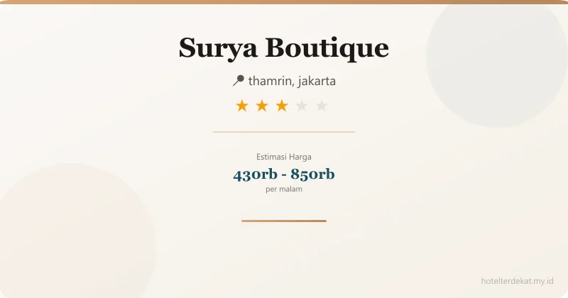 Surya Boutique - Hotel 3 bintang di thamrin, jakarta