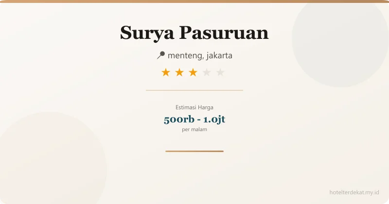 Surya Pasuruan - Hotel 3 bintang di menteng, jakarta