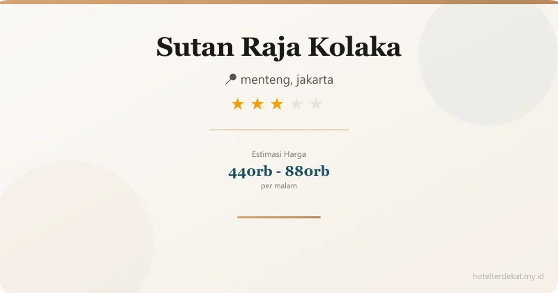 Sutan Raja Kolaka - Hotel 3 bintang di menteng, jakarta