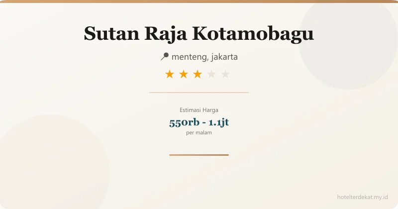 Sutan Raja Kotamobagu - Hotel 3 bintang di menteng, jakarta