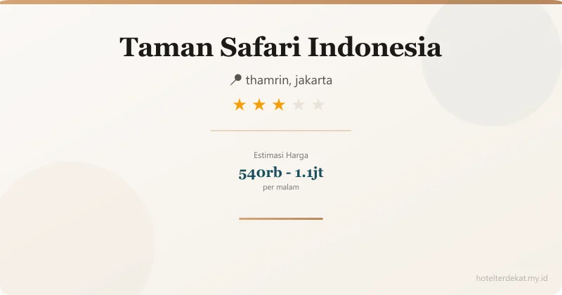 Taman Safari Indonesia - Hotel 3 bintang di thamrin, jakarta