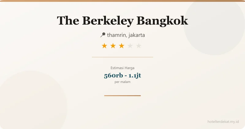 The Berkeley  Bangkok - Hotel 3 bintang di thamrin, jakarta