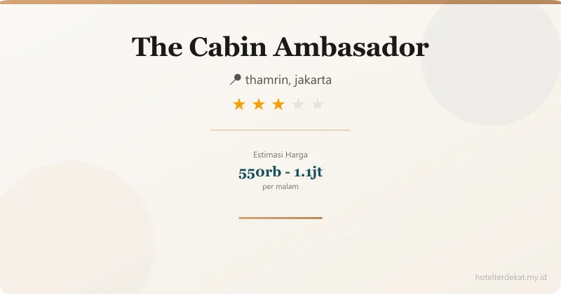 The Cabin  Ambasador - Hotel 3 bintang di thamrin, jakarta