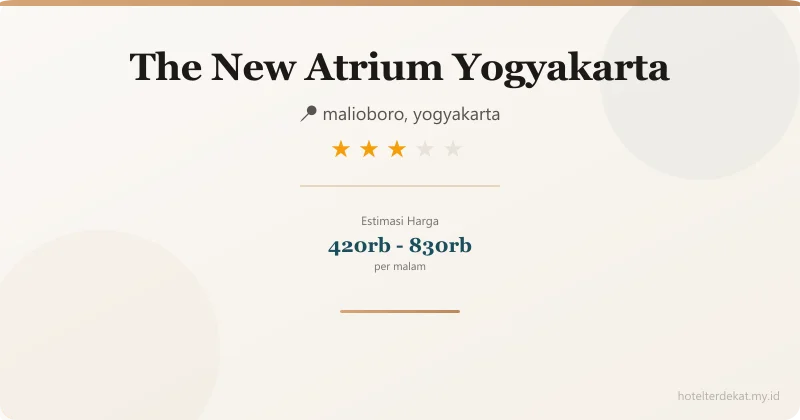 The New Atrium  Yogyakarta - Hotel 3 bintang di malioboro, yogyakarta
