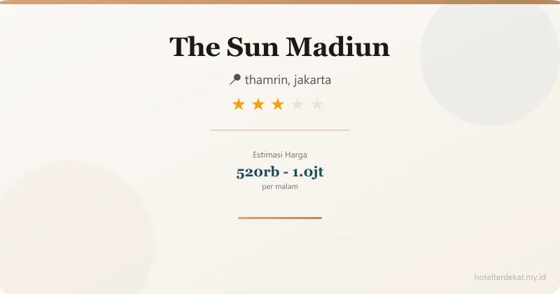 The Sun  Madiun - Hotel 3 bintang di thamrin, jakarta
